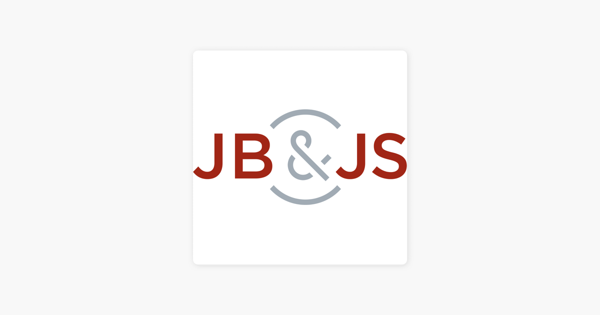 JB and JS logo in red and gray with white background